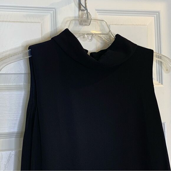 Vince Camuto Mock-Neck Chiffon Shift Dress Black Size 12 - Picture 6 of 13